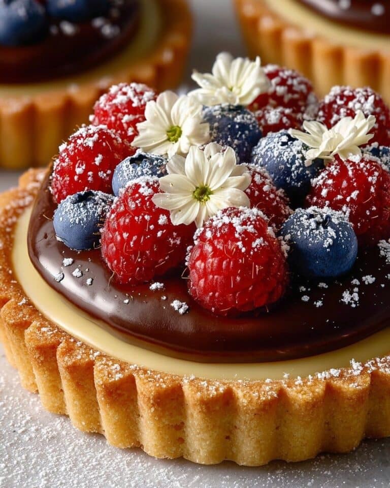 Weiße Schokoladen-Mousse-Törtchen mit Himbeeren und Karamell Recipe