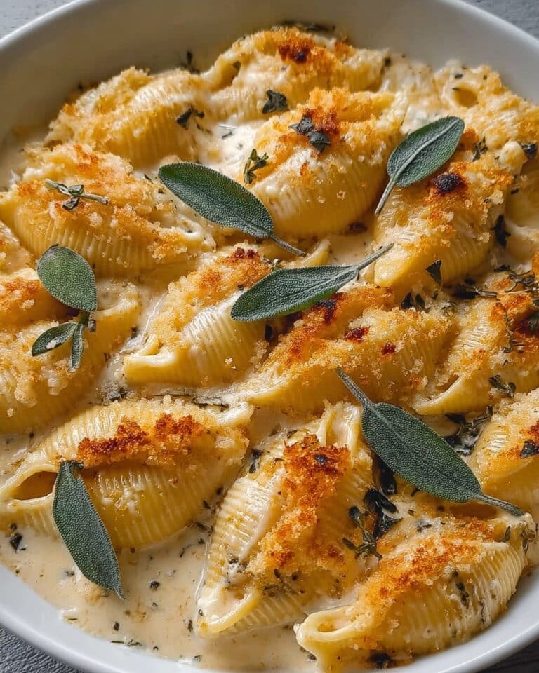 Pumpkin & Gouda Stuffed Shells With Brown Butter & Sage Alfredo Sauce Recipe