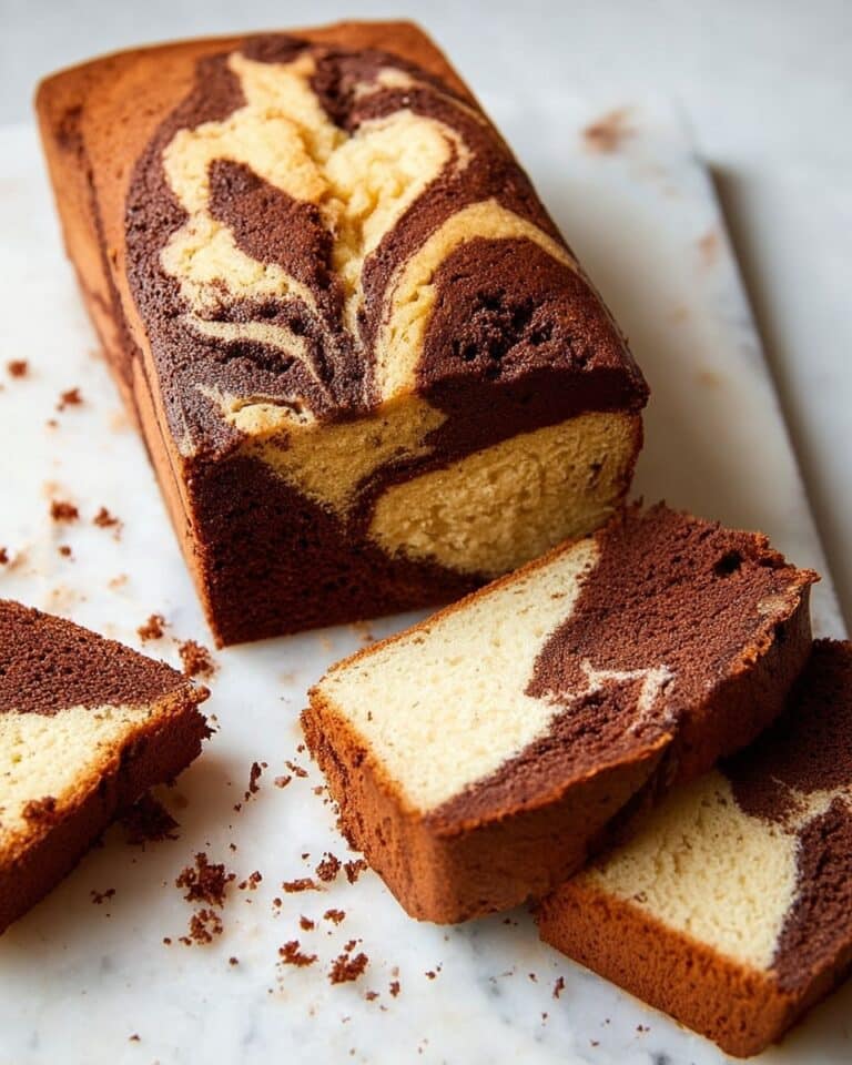 White and Dark Chocolate Marble Cake Recipe