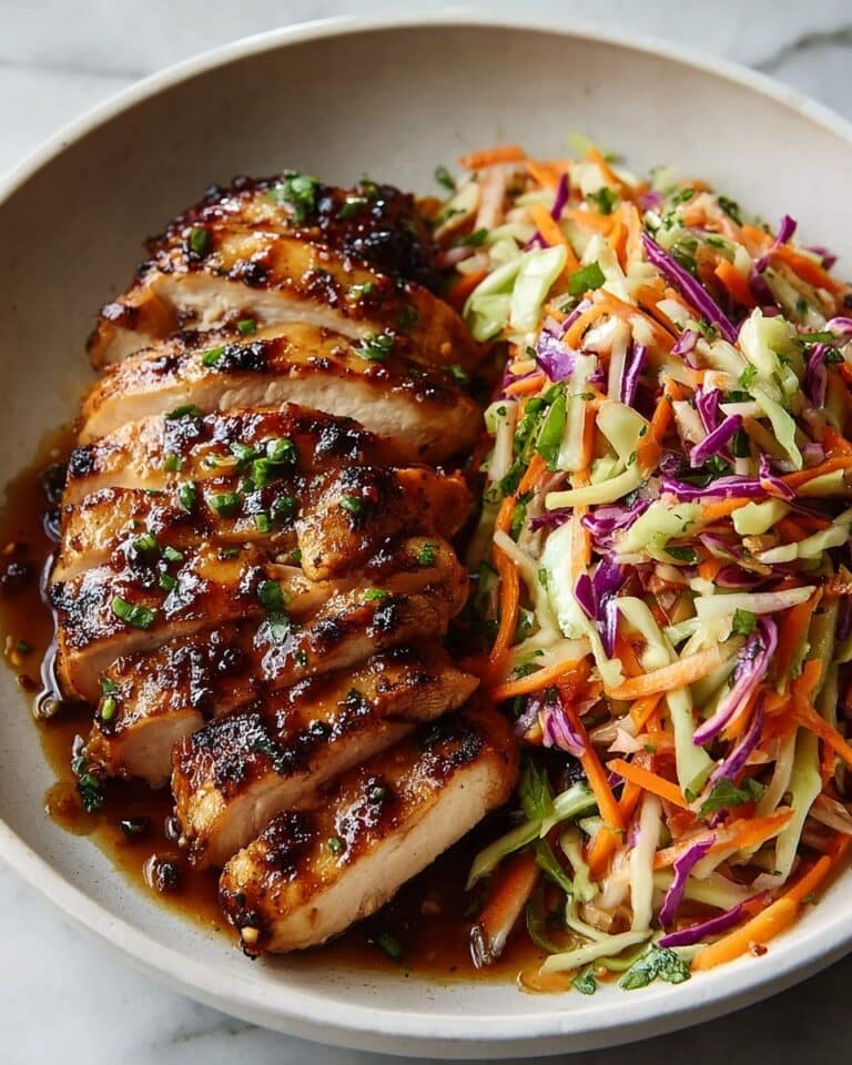 Sticky Apple Cider Chicken with Crisp Autumn Slaw Recipe