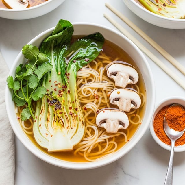 Winter Warmer Soup with Bok-Choy, Mushrooms, and Rice Noodles Recipe