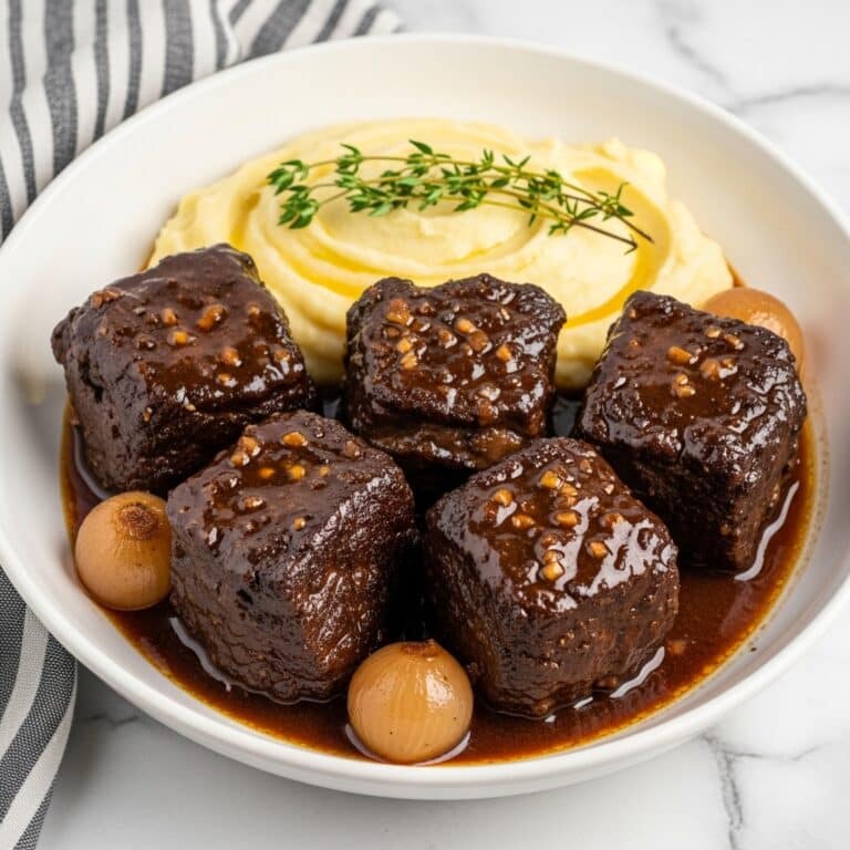 Tender Braised Short Ribs with Garlic Mashed Potatoes Recipe