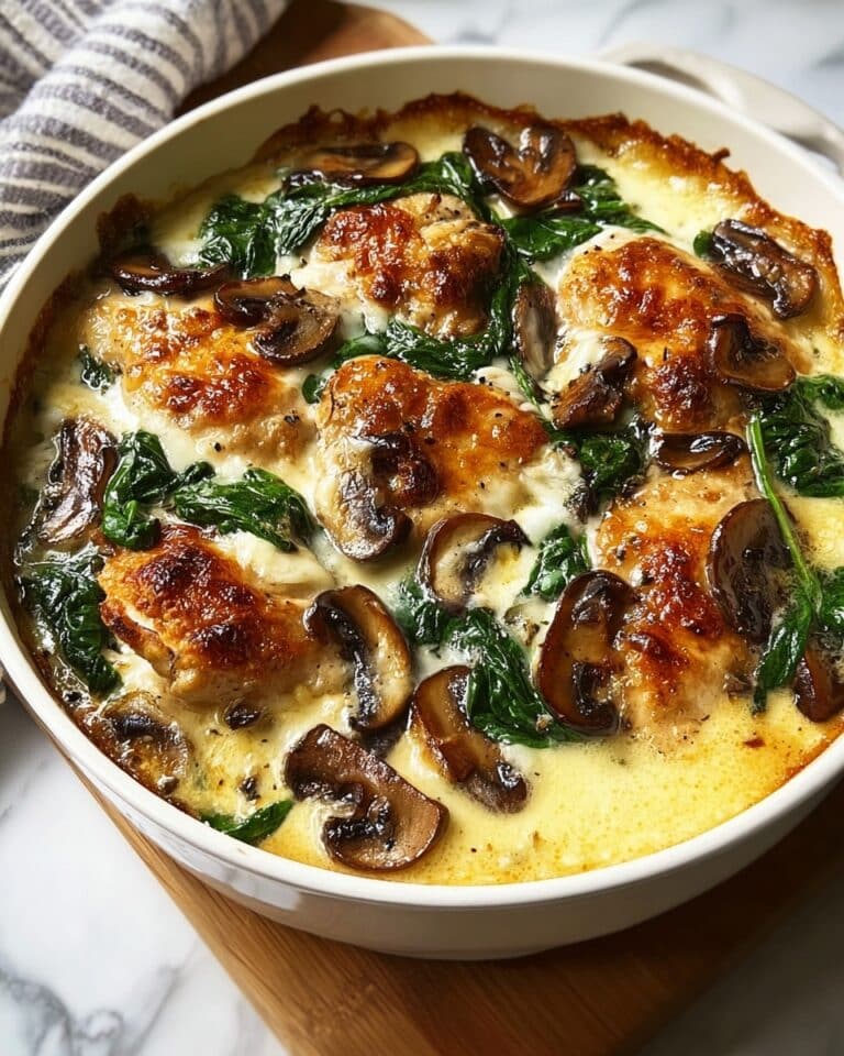 Low-Carb Chicken Spinach Mushroom Bake Recipe