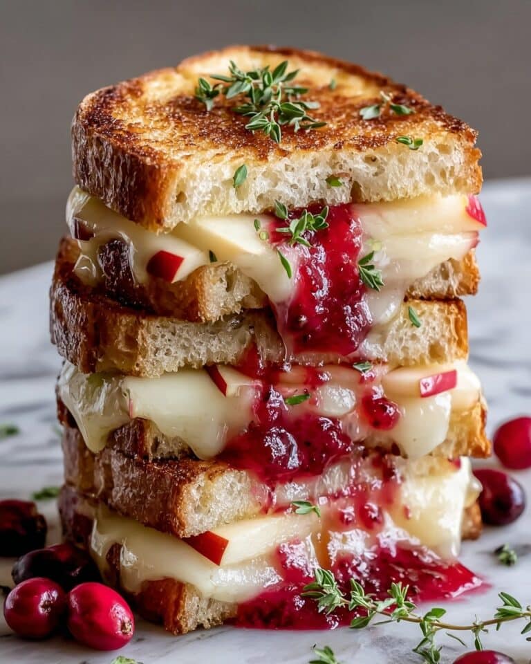 Sweet and Savory Brie, Apple & Cranberry Grilled Cheese Recipe