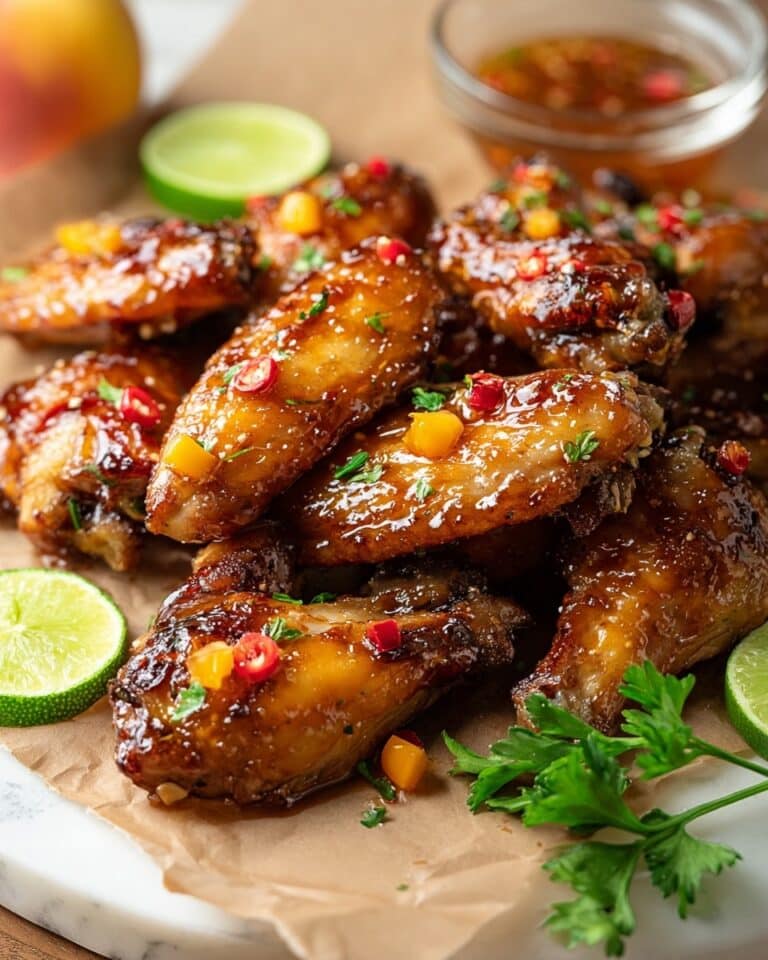 Hot Honey Peach Wings Recipe