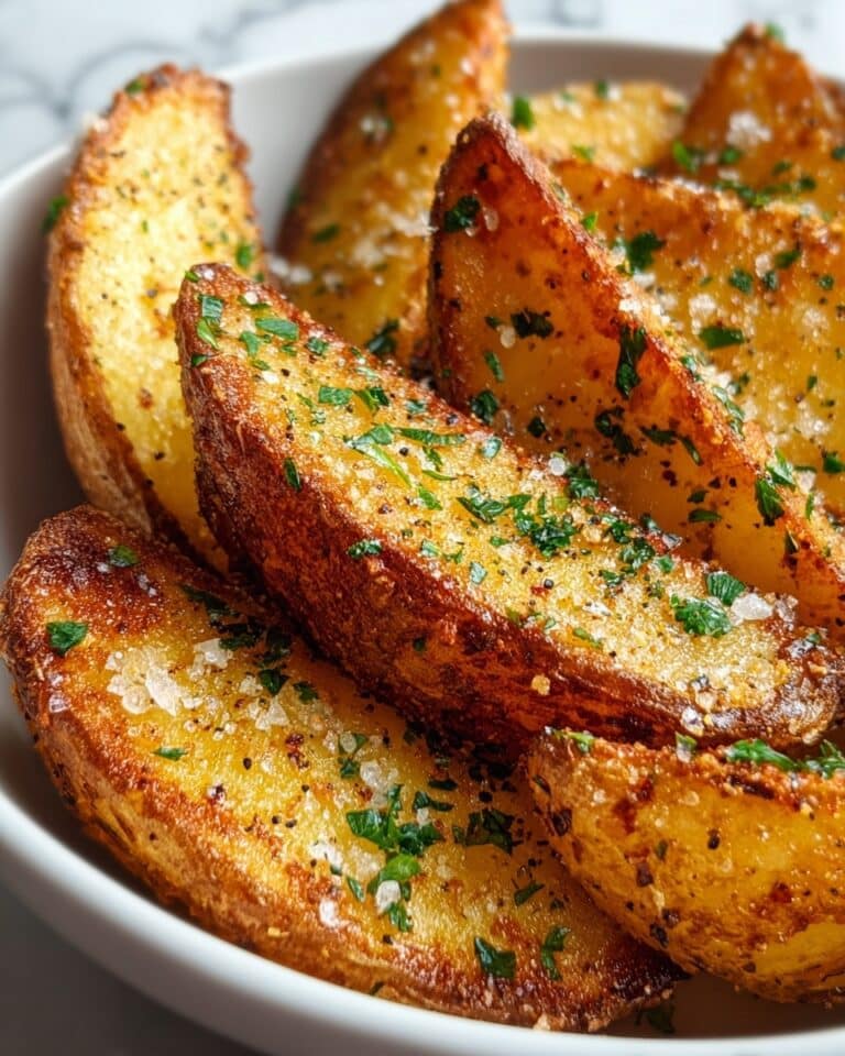 Baked Garlic Parmesan Potato Wedges Recipe