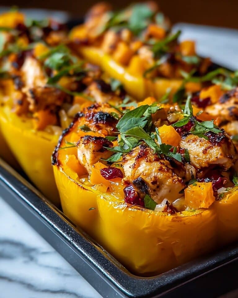 Honey-Roasted Butternut Squash Stuffed with Spiced Chicken and Spinach Recipe